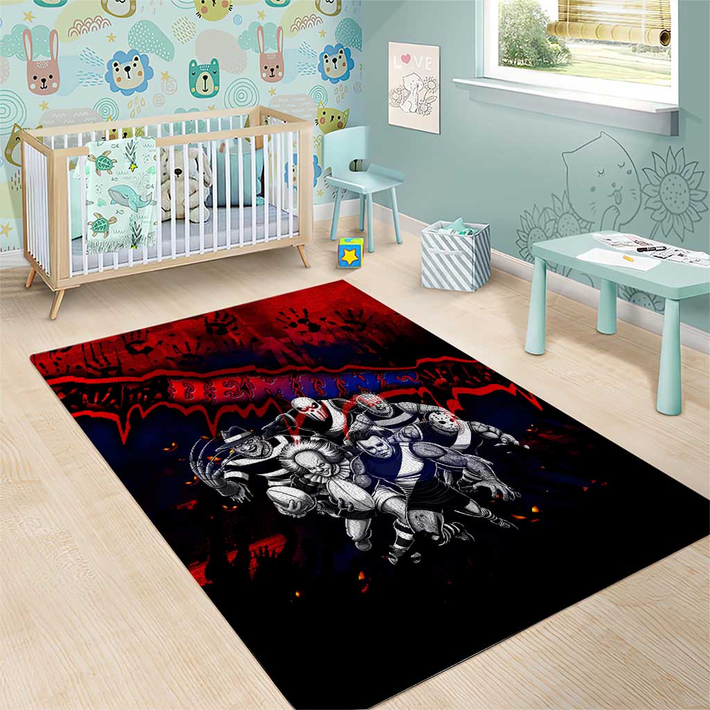 Step Into Horror Domain Demons Football Area Rug Halloween Horror Movie Characters - Aussie Hoodie
