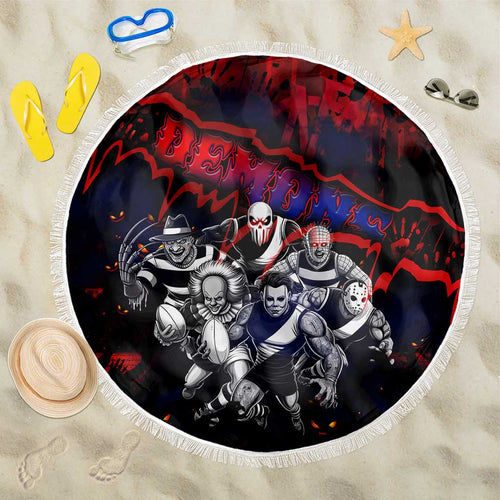 Step Into Horror Domain Demons Football Beach Blanket Halloween Horror Movie Characters - Aussie Hoodie