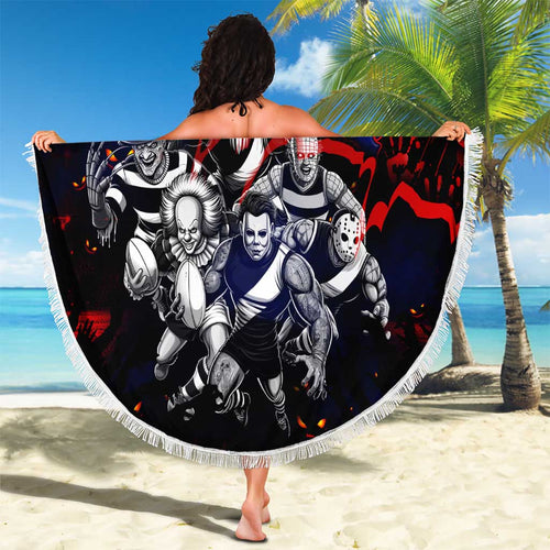 Step Into Horror Domain Demons Football Beach Blanket Halloween Horror Movie Characters - Aussie Hoodie