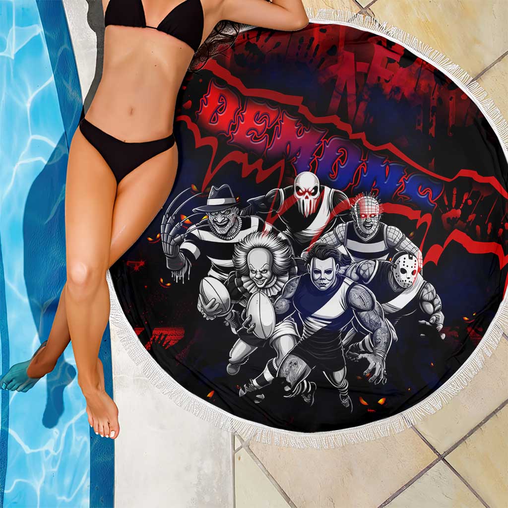 Step Into Horror Domain Demons Football Beach Blanket Halloween Horror Movie Characters - Aussie Hoodie