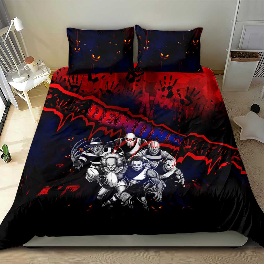 Step Into Horror Domain Demons Football Bedding Set Halloween Horror Movie Characters - Aussie Hoodie