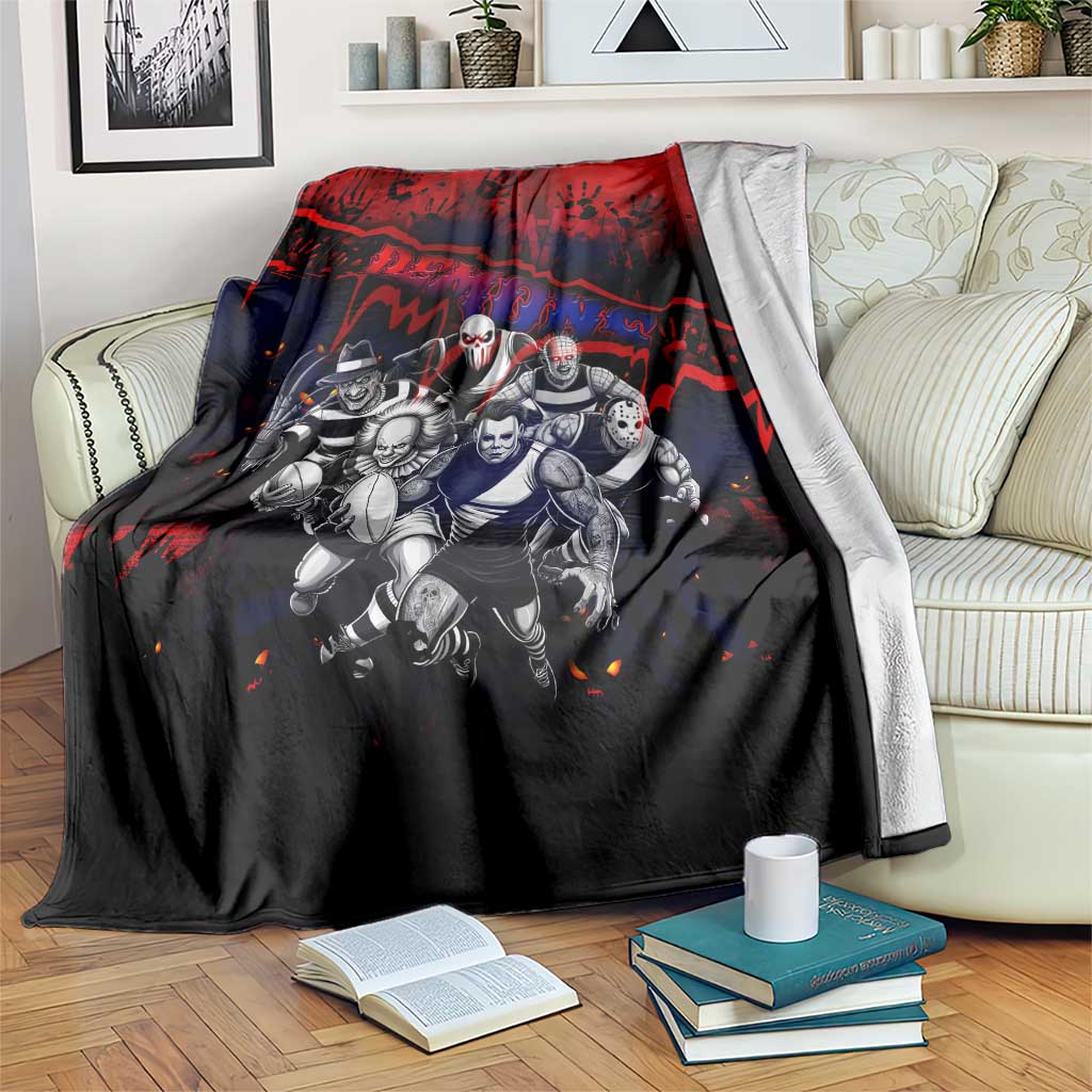 Step Into Horror Domain Demons Football Blanket Halloween Horror Movie Characters - Aussie Hoodie