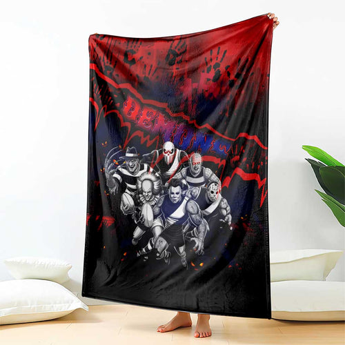 Step Into Horror Domain Demons Football Blanket Halloween Horror Movie Characters - Aussie Hoodie