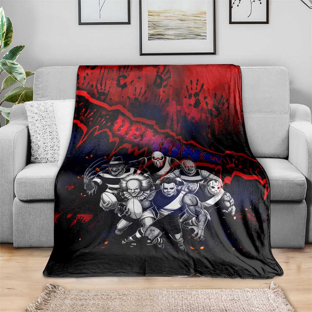 Step Into Horror Domain Demons Football Blanket Halloween Horror Movie Characters - Aussie Hoodie