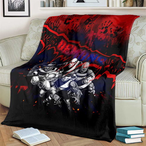 Step Into Horror Domain Demons Football Blanket Halloween Horror Movie Characters - Aussie Hoodie