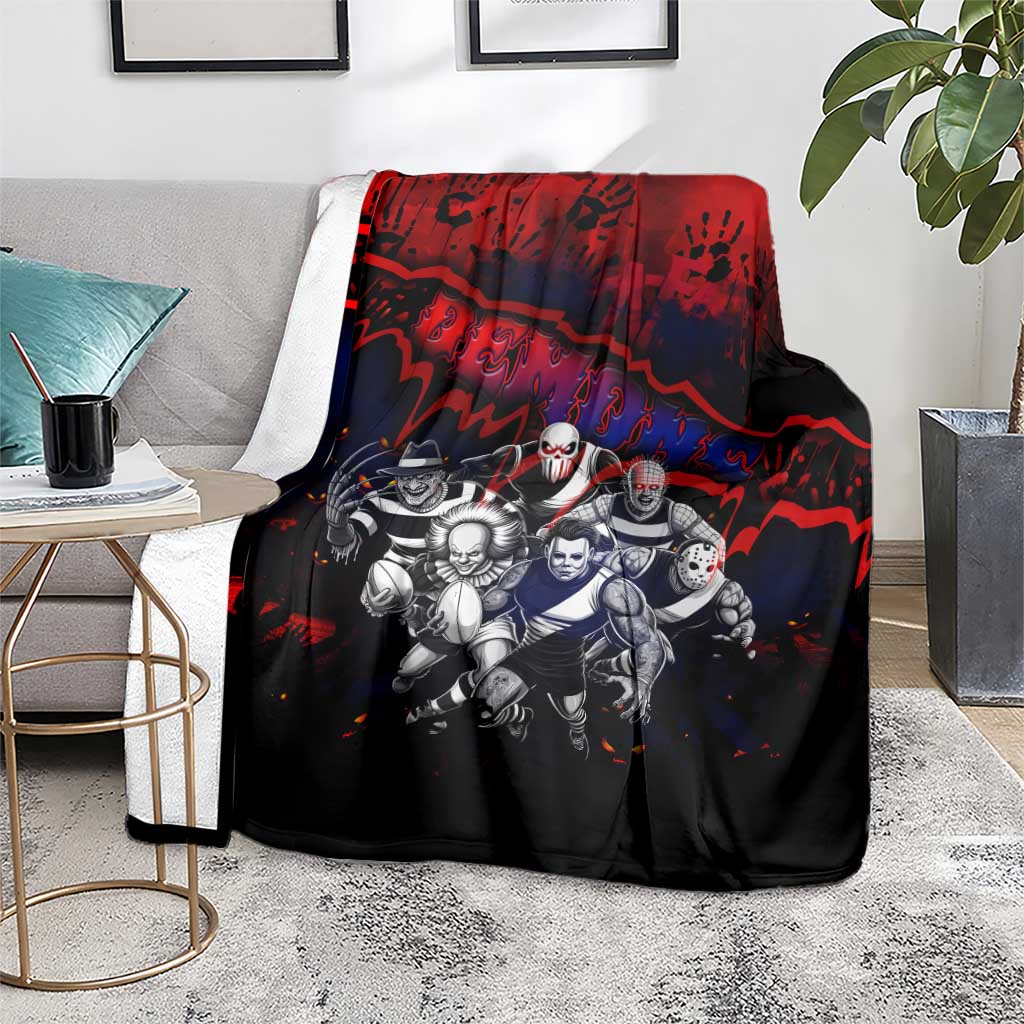 Step Into Horror Domain Demons Football Blanket Halloween Horror Movie Characters - Aussie Hoodie