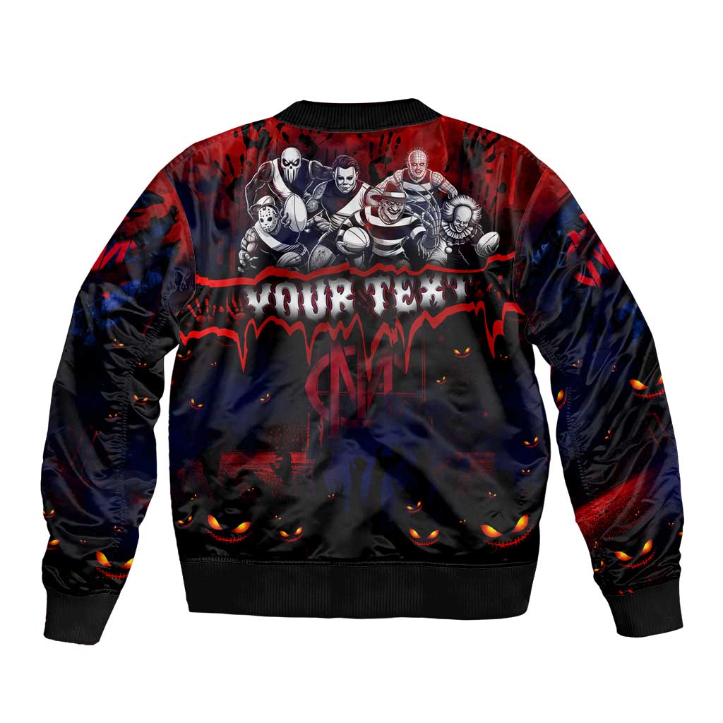 Step Into Horror Domain Demons Football Bomber Jacket Halloween Horror Movie Characters - Aussie Hoodie
