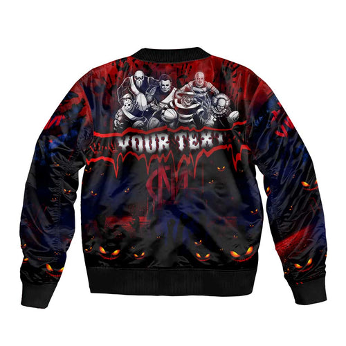Step Into Horror Domain Demons Football Bomber Jacket Halloween Horror Movie Characters - Aussie Hoodie