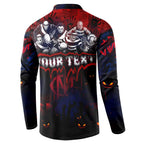 Step Into Horror Domain Demons Football Button Sweatshirt Halloween Horror Movie Characters - Aussie Hoodie