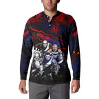 Step Into Horror Domain Demons Football Button Sweatshirt Halloween Horror Movie Characters - Aussie Hoodie