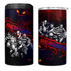 Step Into Horror Domain Demons Football 4 in 1 Can Cooler Tumbler Halloween Horror Movie Characters - Aussie Hoodie
