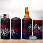 Step Into Horror Domain Demons Football 4 in 1 Can Cooler Tumbler Halloween Horror Movie Characters - Aussie Hoodie