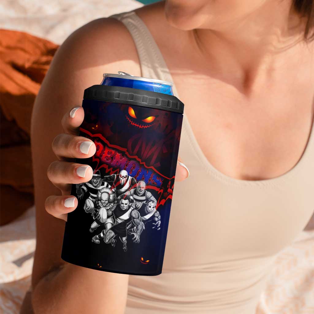 Step Into Horror Domain Demons Football 4 in 1 Can Cooler Tumbler Halloween Horror Movie Characters - Aussie Hoodie