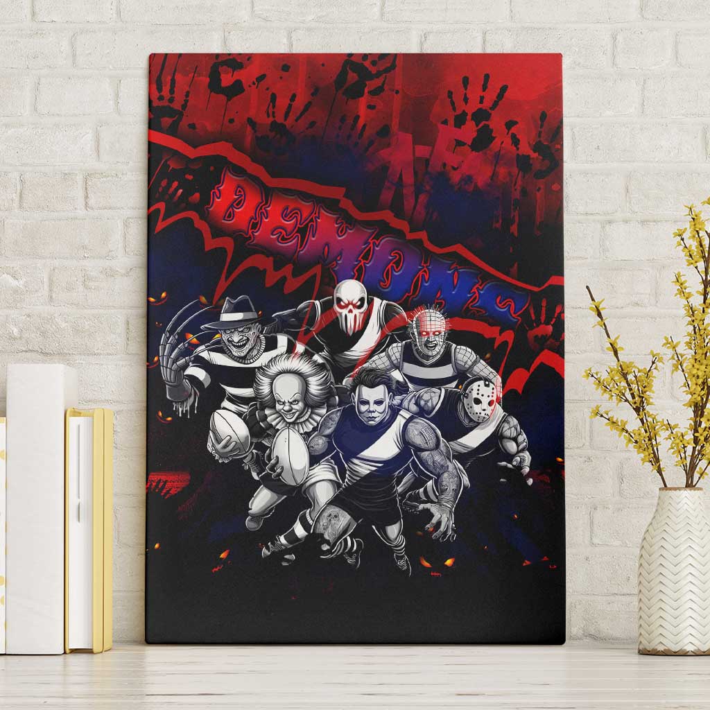 Step Into Horror Domain Demons Football Canvas Wall Art Halloween Horror Movie Characters - Aussie Hoodie