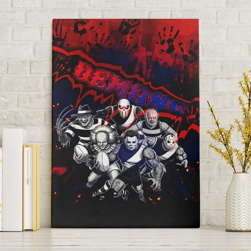 Step Into Horror Domain Demons Football Canvas Wall Art Halloween Horror Movie Characters - Aussie Hoodie