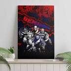 Step Into Horror Domain Demons Football Canvas Wall Art Halloween Horror Movie Characters - Aussie Hoodie