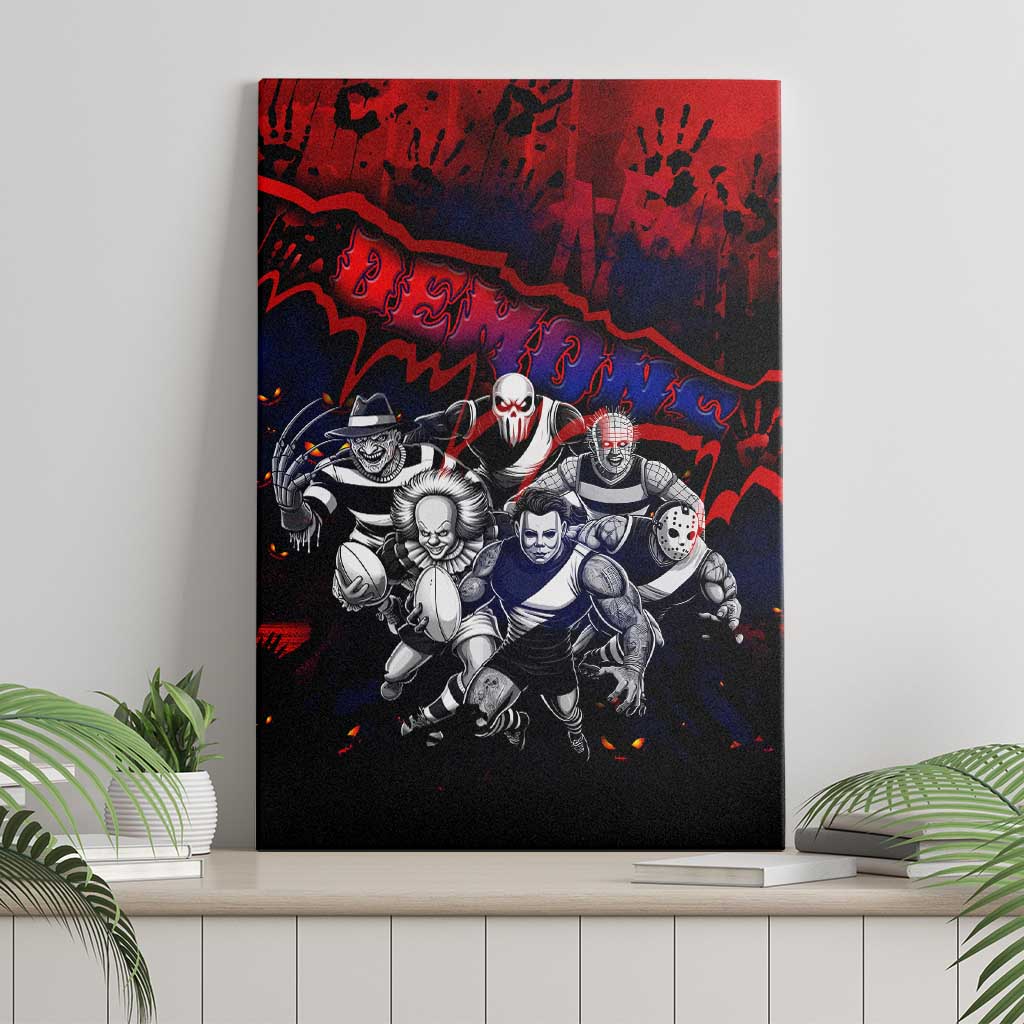 Step Into Horror Domain Demons Football Canvas Wall Art Halloween Horror Movie Characters - Aussie Hoodie