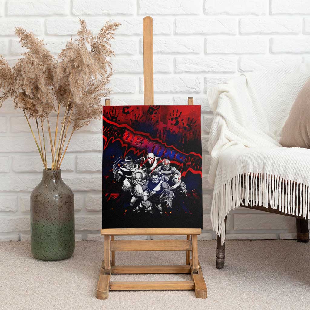 Step Into Horror Domain Demons Football Canvas Wall Art Halloween Horror Movie Characters - Aussie Hoodie
