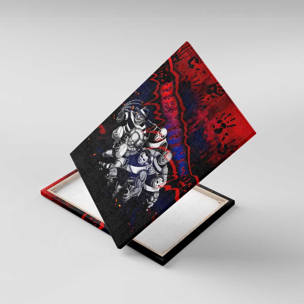 Step Into Horror Domain Demons Football Canvas Wall Art Halloween Horror Movie Characters - Aussie Hoodie