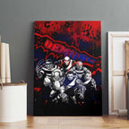 Step Into Horror Domain Demons Football Canvas Wall Art Halloween Horror Movie Characters - Aussie Hoodie