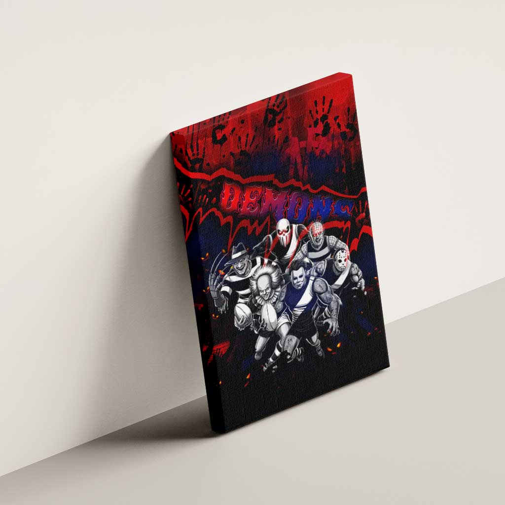 Step Into Horror Domain Demons Football Canvas Wall Art Halloween Horror Movie Characters - Aussie Hoodie