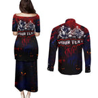 Step Into Horror Domain Demons Football Couples Matching Puletasi and Long Sleeve Button Shirt Halloween Horror Movie Characters - Aussie Hoodie