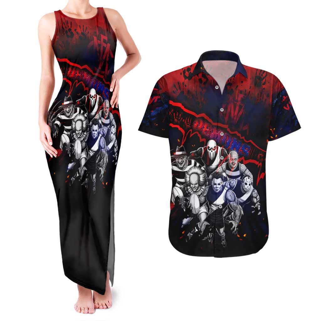 Step Into Horror Domain Demons Football Couples Matching Tank Maxi Dress and Hawaiian Shirt Halloween Horror Movie Characters - Aussie Hoodie