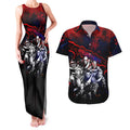 Step Into Horror Domain Demons Football Couples Matching Tank Maxi Dress and Hawaiian Shirt Halloween Horror Movie Characters - Aussie Hoodie