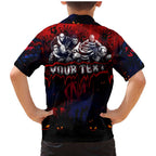 Step Into Horror Domain Demons Football Family Matching Mermaid Dress and Hawaiian Shirt Halloween Horror Movie Characters - Aussie Hoodie
