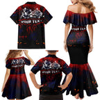 Step Into Horror Domain Demons Football Family Matching Mermaid Dress and Hawaiian Shirt Halloween Horror Movie Characters - Aussie Hoodie