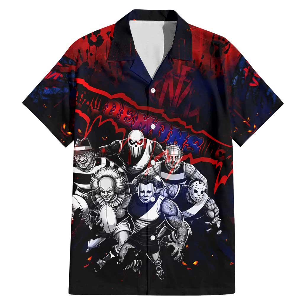 Step Into Horror Domain Demons Football Family Matching Mermaid Dress and Hawaiian Shirt Halloween Horror Movie Characters - Aussie Hoodie