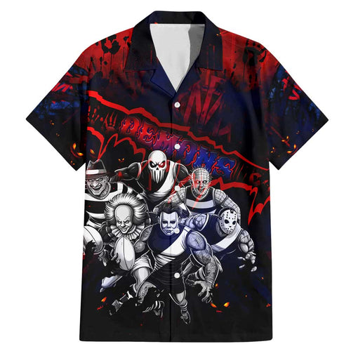 Step Into Horror Domain Demons Football Family Matching Mermaid Dress and Hawaiian Shirt Halloween Horror Movie Characters - Aussie Hoodie