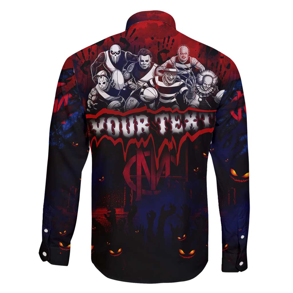 Step Into Horror Domain Demons Football Family Matching Mermaid Dress and Hawaiian Shirt Halloween Horror Movie Characters - Aussie Hoodie