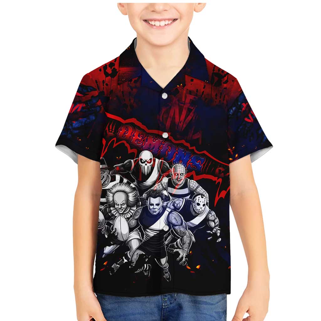 Step Into Horror Domain Demons Football Family Matching Mermaid Dress and Hawaiian Shirt Halloween Horror Movie Characters - Aussie Hoodie
