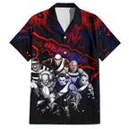 Step Into Horror Domain Demons Football Family Matching Off Shoulder Short Dress and Hawaiian Shirt Halloween Horror Movie Characters - Aussie Hoodie