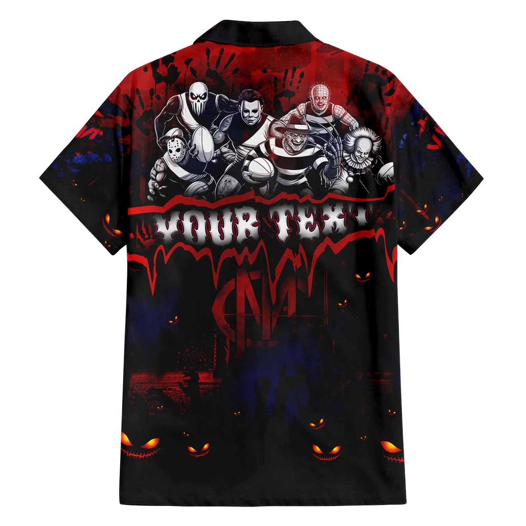Step Into Horror Domain Demons Football Family Matching Off Shoulder Short Dress and Hawaiian Shirt Halloween Horror Movie Characters - Aussie Hoodie
