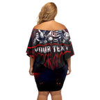 Step Into Horror Domain Demons Football Family Matching Off Shoulder Short Dress and Hawaiian Shirt Halloween Horror Movie Characters - Aussie Hoodie