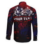 Step Into Horror Domain Demons Football Family Matching Puletasi and Hawaiian Shirt Halloween Horror Movie Characters - Aussie Hoodie