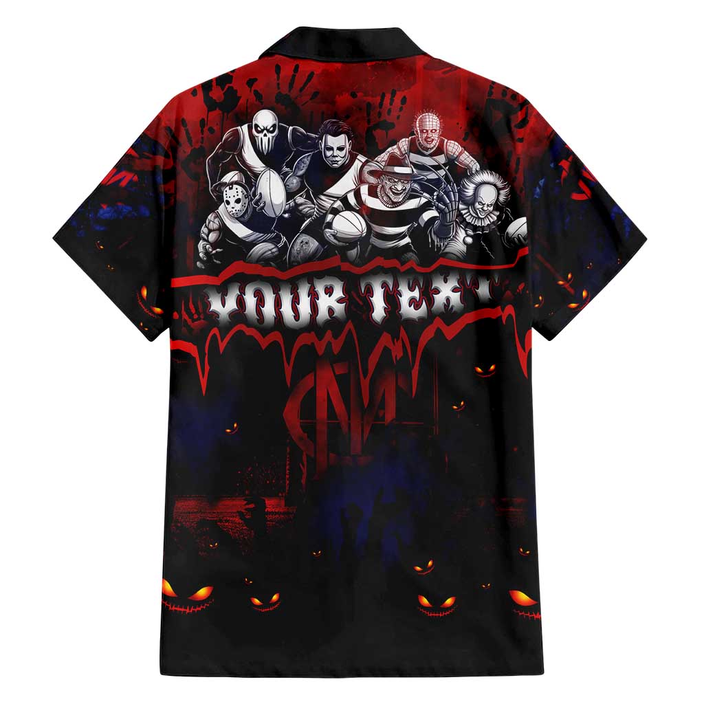 Step Into Horror Domain Demons Football Family Matching Short Sleeve Bodycon Dress and Hawaiian Shirt Halloween Horror Movie Characters - Aussie Hoodie