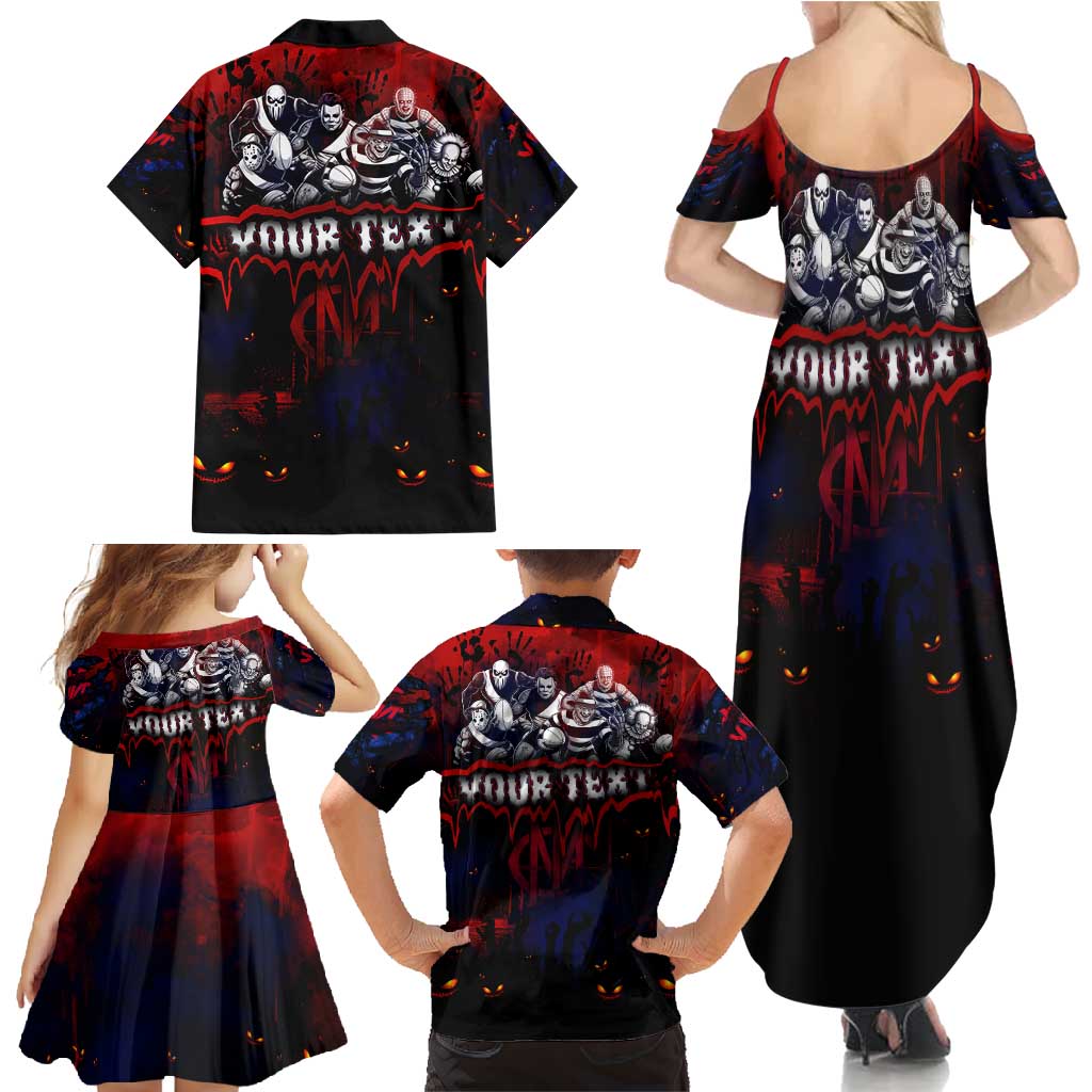 Step Into Horror Domain Demons Football Family Matching Summer Maxi Dress and Hawaiian Shirt Halloween Horror Movie Characters - Aussie Hoodie