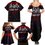Step Into Horror Domain Demons Football Family Matching Summer Maxi Dress and Hawaiian Shirt Halloween Horror Movie Characters - Aussie Hoodie