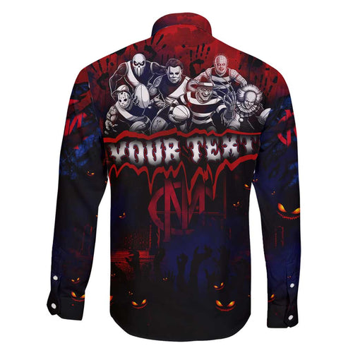 Step Into Horror Domain Demons Football Family Matching Summer Maxi Dress and Hawaiian Shirt Halloween Horror Movie Characters - Aussie Hoodie