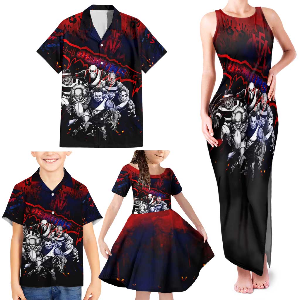 Step Into Horror Domain Demons Football Family Matching Tank Maxi Dress and Hawaiian Shirt Halloween Horror Movie Characters - Aussie Hoodie