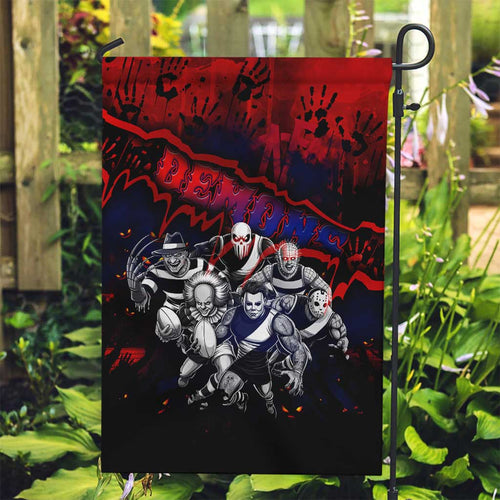Step Into Horror Domain Demons Football Garden Flag Halloween Horror Movie Characters - Aussie Hoodie