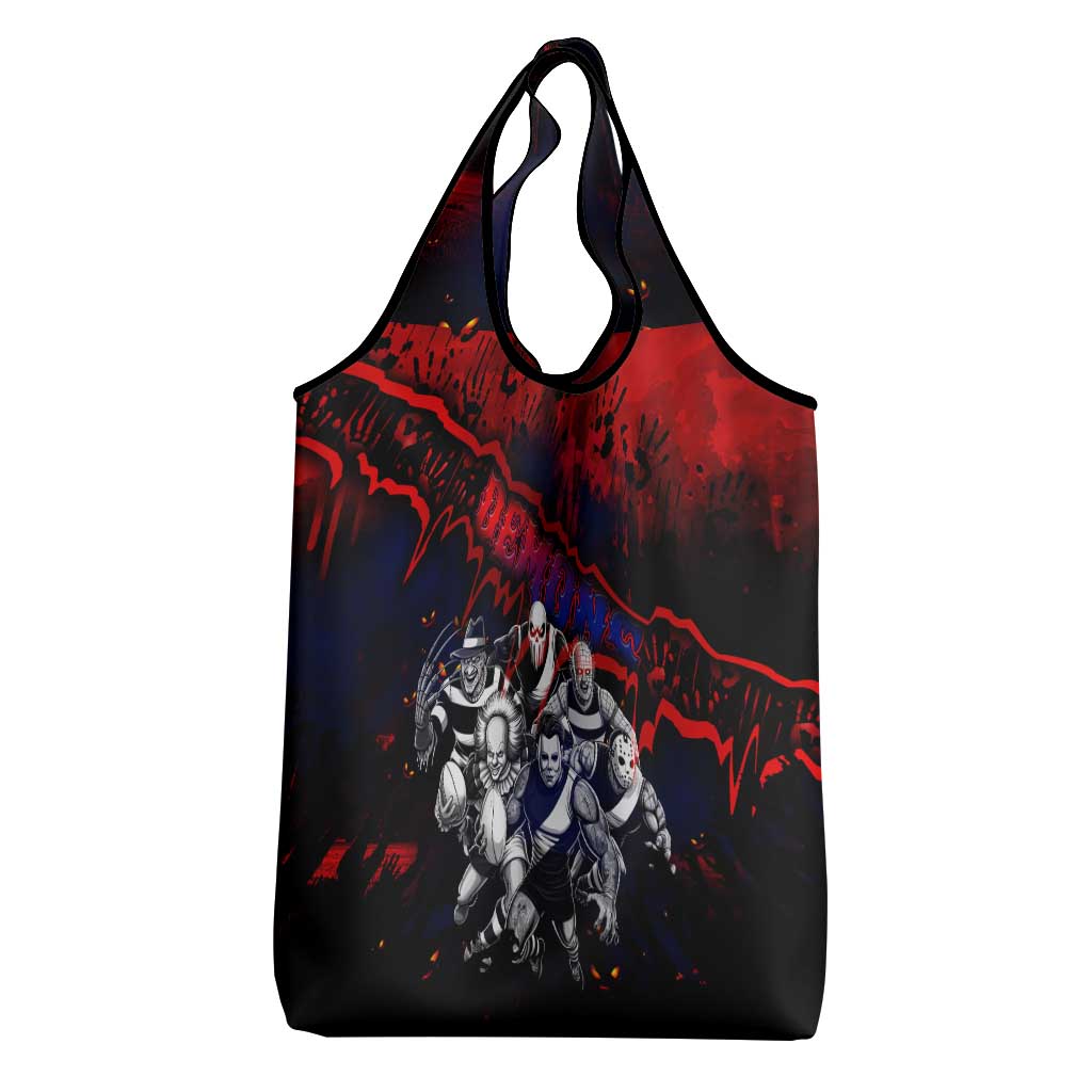 Step Into Horror Domain Demons Football Grocery Bag Halloween Horror Movie Characters - Aussie Hoodie