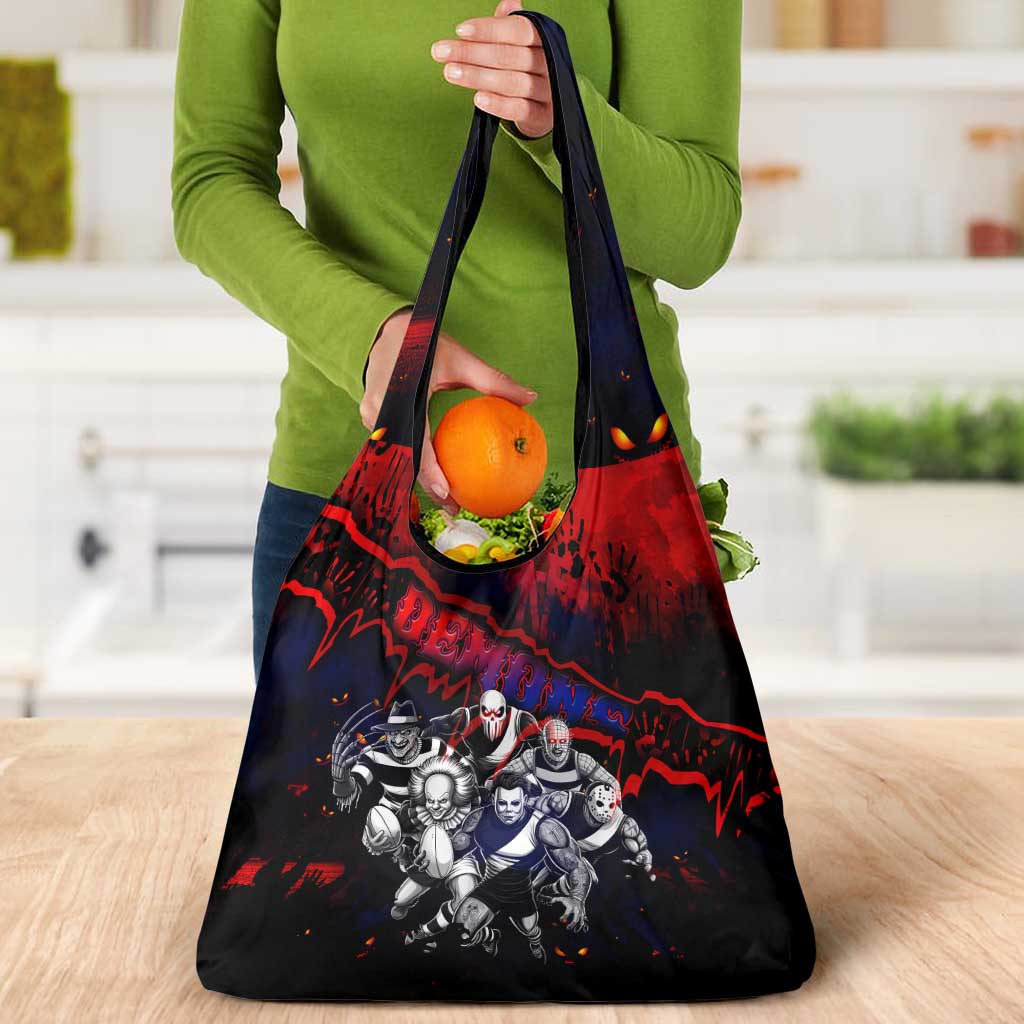 Step Into Horror Domain Demons Football Grocery Bag Halloween Horror Movie Characters - Aussie Hoodie