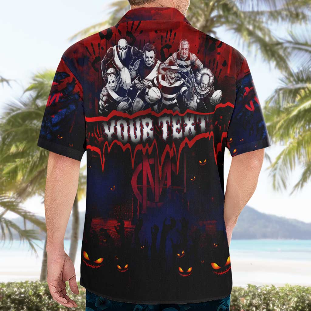 Step Into Horror Domain Demons Football Hawaiian Shirt Halloween Horror Movie Characters - Aussie Hoodie