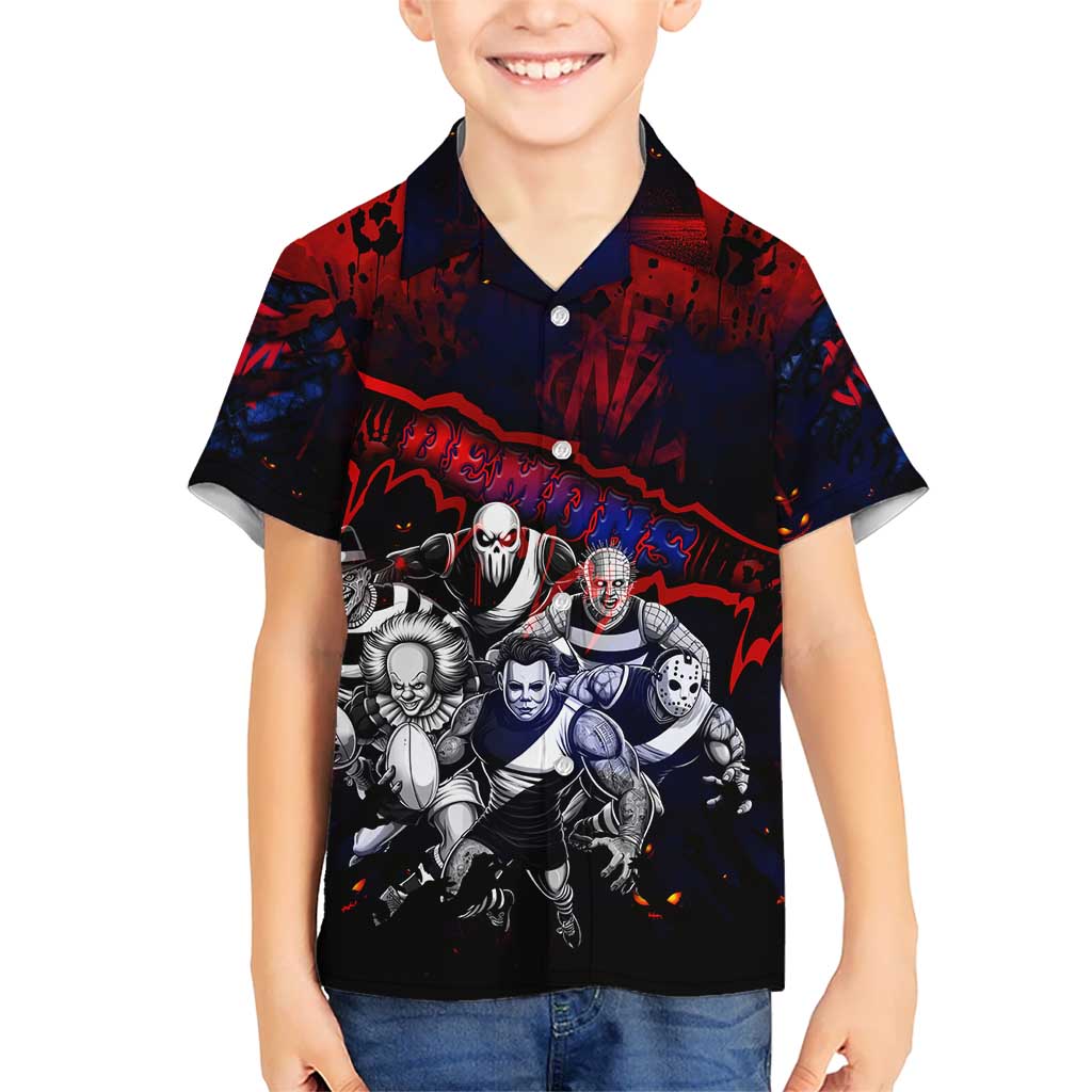 Step Into Horror Domain Demons Football Hawaiian Shirt Halloween Horror Movie Characters - Aussie Hoodie
