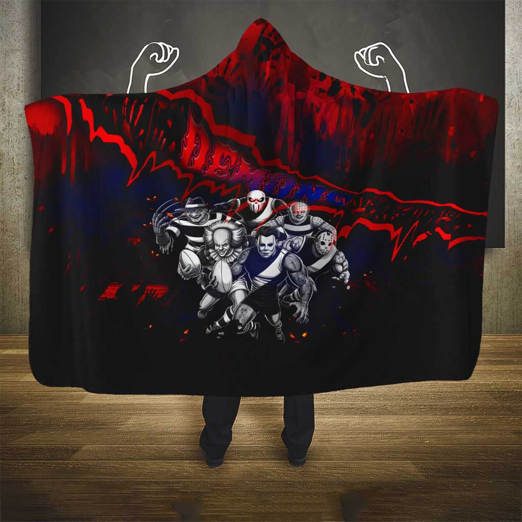 Step Into Horror Domain Demons Football Hooded Blanket Halloween Horror Movie Characters - Aussie Hoodie