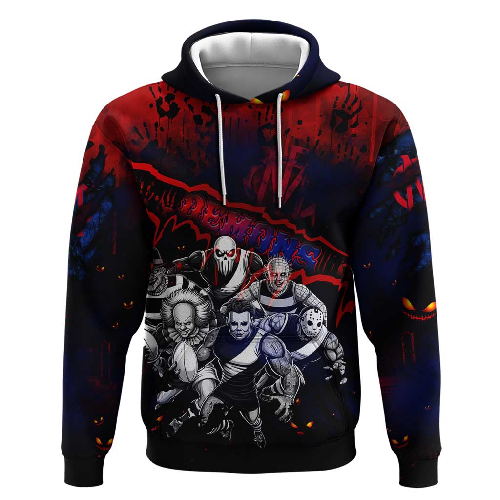 Step Into Horror Domain Demons Football Hoodie Halloween Horror Movie Characters - Aussie Hoodie